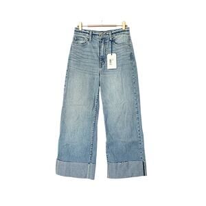 Mari Ultra High Rise Wide Leg Crop Jean - On A Roll - 3